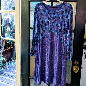 Gudrun sjoden micromodal printed purple dress M